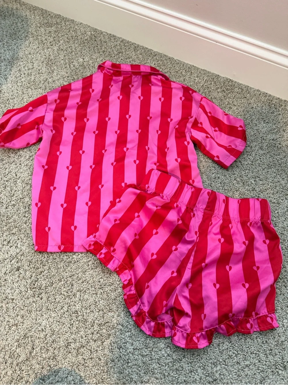 art class Hot Pink and Fuchsia Striped Heart Pajama Set